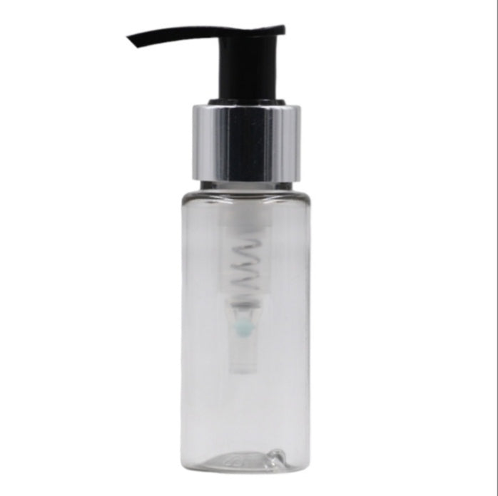 50ml Clear Packaging Bottle/Black & Chrome Lotion Pump