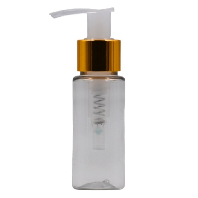 50ml Clear Packaging Bottle/Natural & Gold Lotion Pump