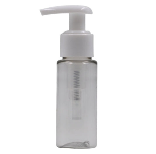 50ml Clear Packaging Tall Bottle/White Lotion Pump