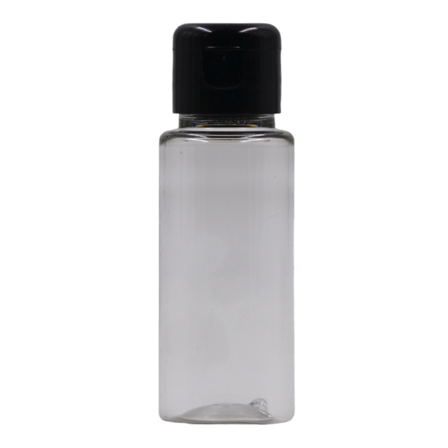 50ml PET tall clear bottle (24mm neck)-Black Flip cap