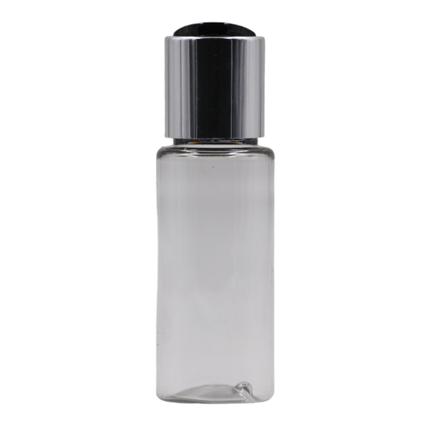 50ml Clear Tall Packaging Bottle/Black & Chrome Disc Top