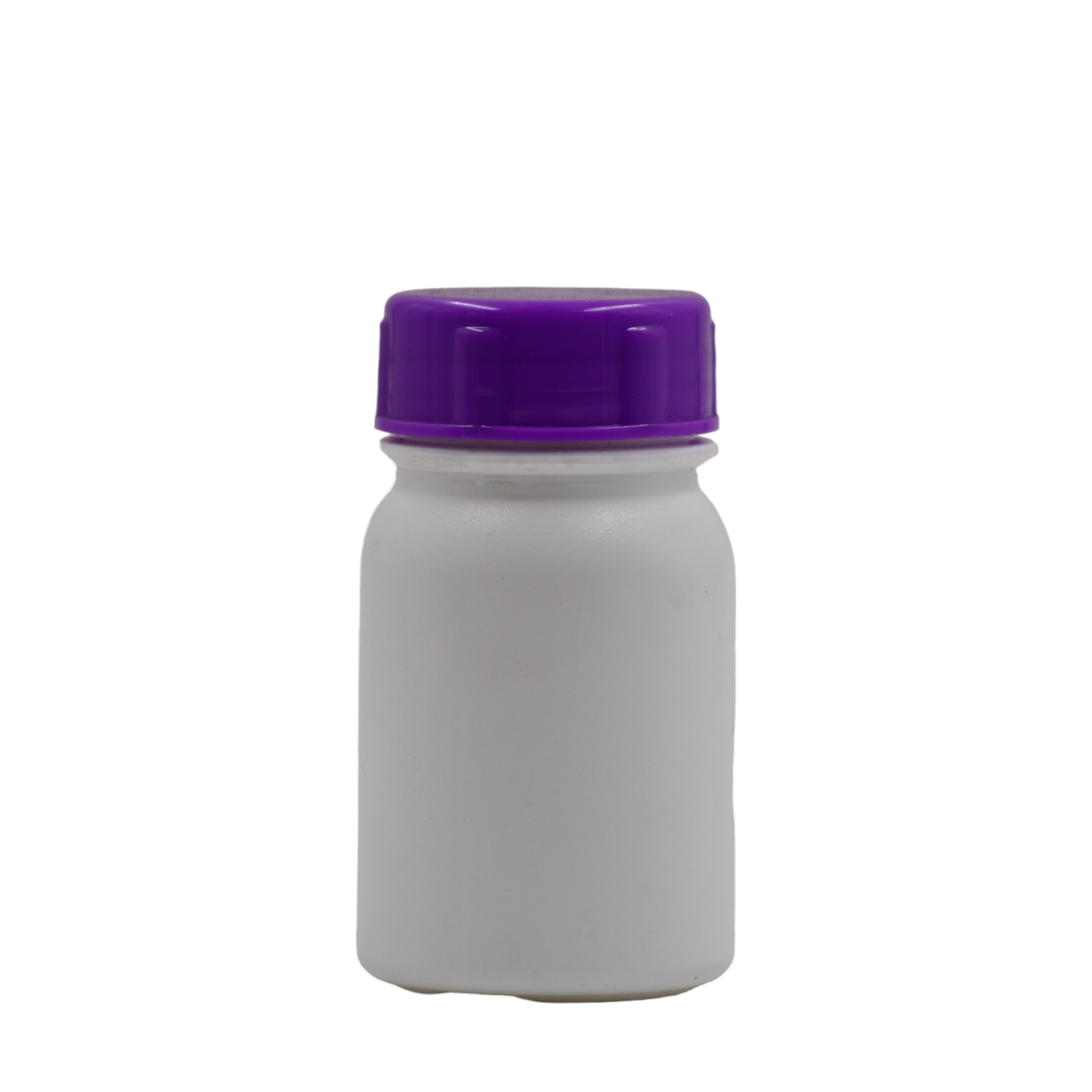 90ml HDPE white capsule packaging jar(38mm)-lavender purple lid