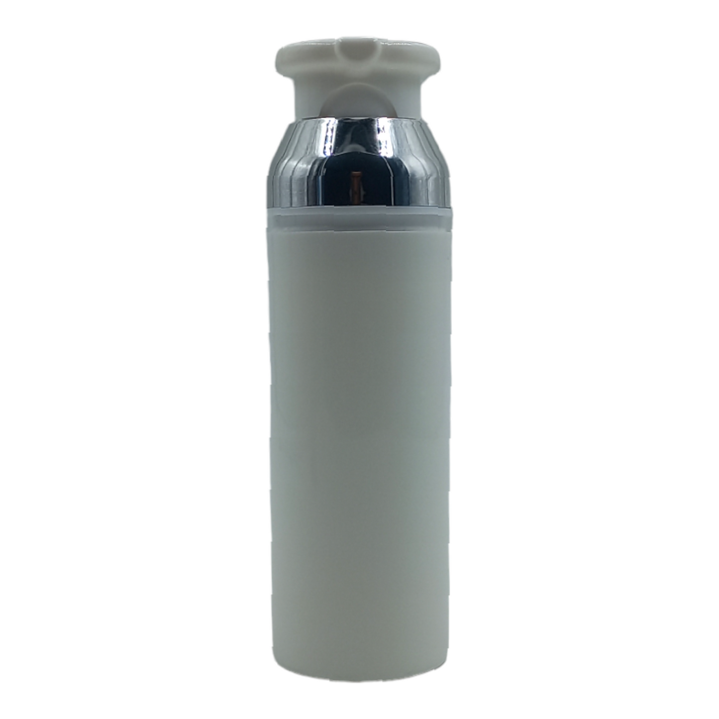 100ml White Airless lotion packaging pump bottle/Chrome collar pump
