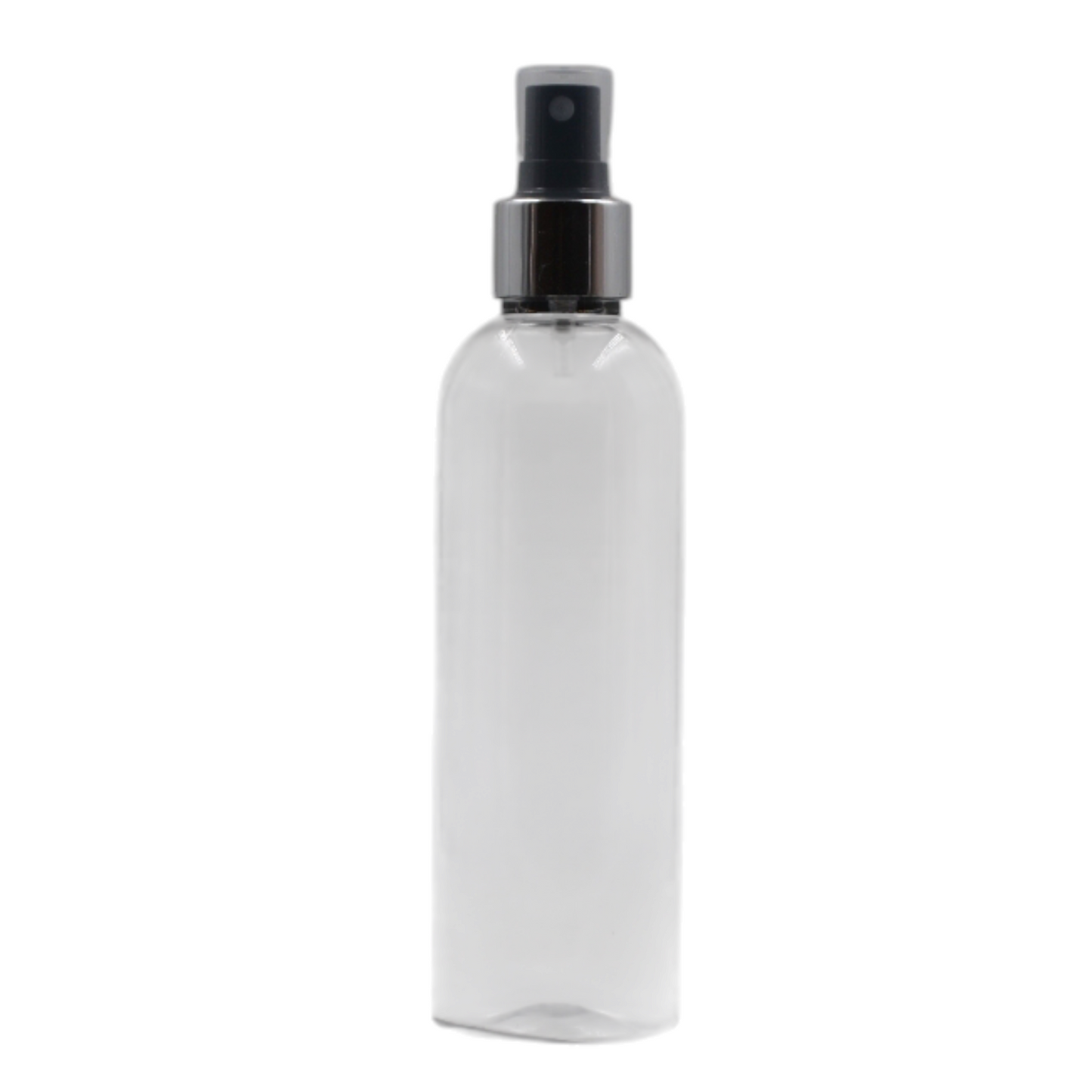 250ml Clear Packaging Bottle/Black & Chrome Mist Spray