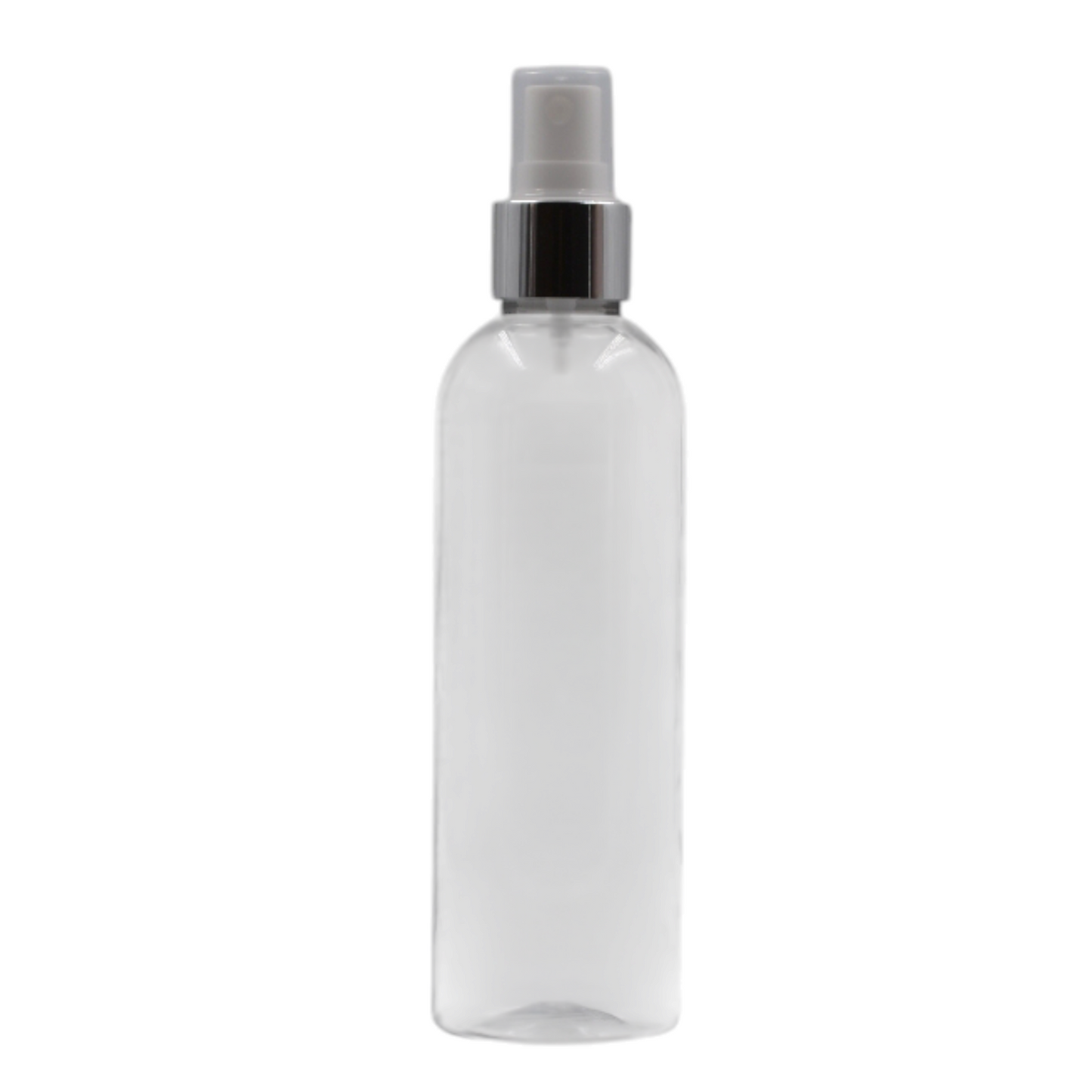 250ml Clear Packaging Bottle/White & Chrome Mist Spray