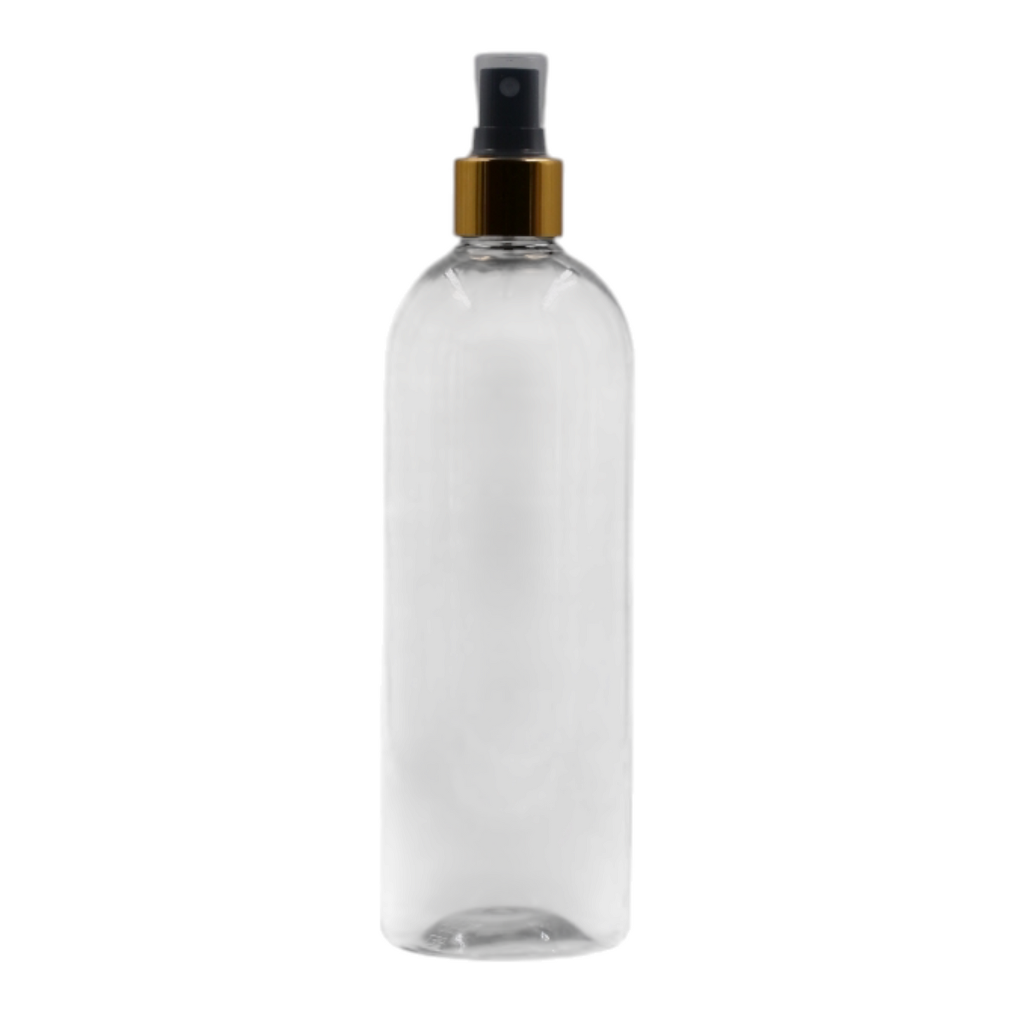 500ml Clear Tall Packaging Bottle/Black & Gold Mist Spray