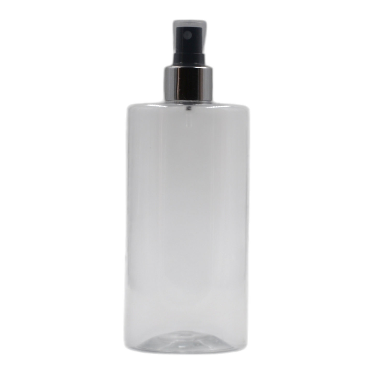 500ml Clear Sharp Shoulder Packaging Bottle/Black & Chrome Mist Spray