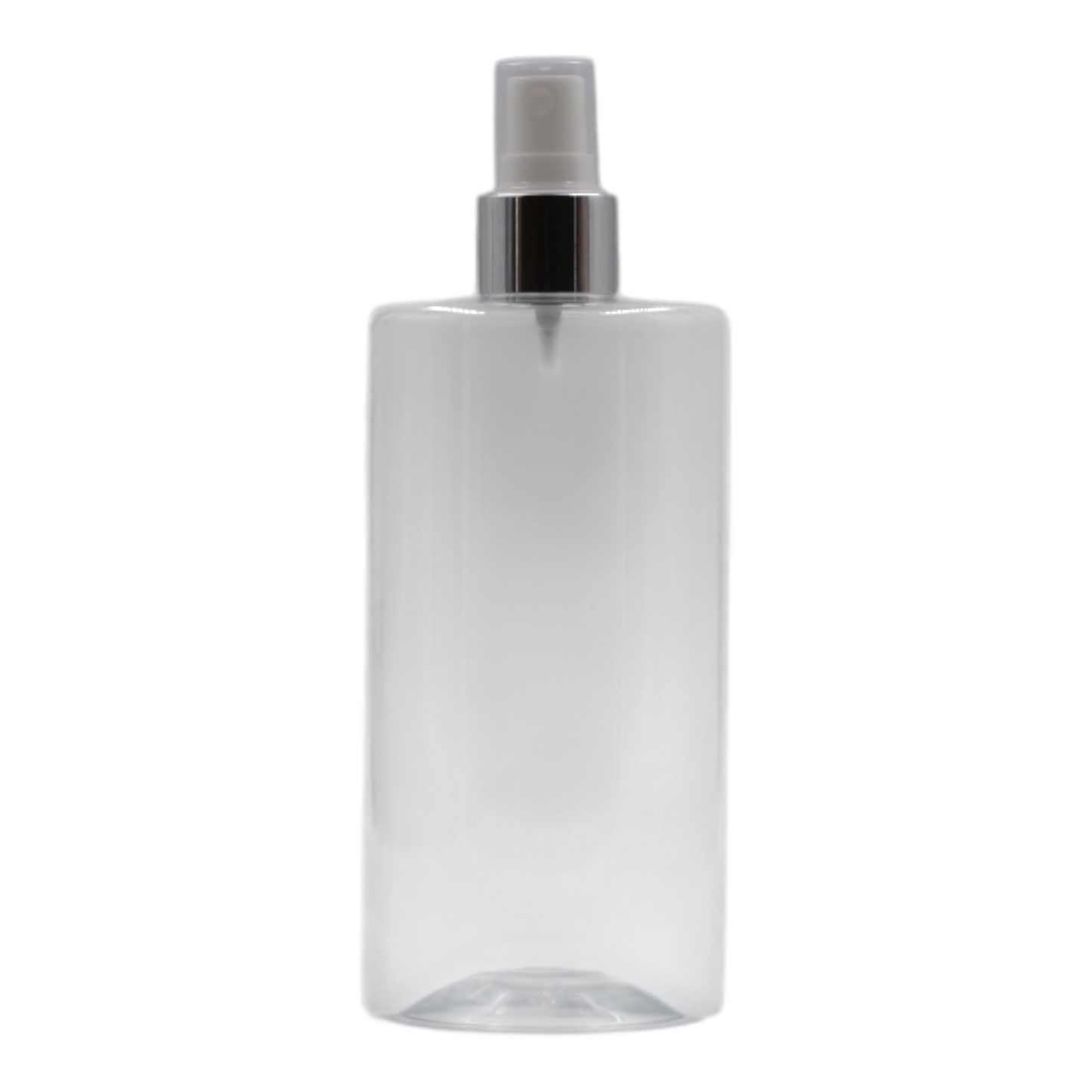 500ml Clear Sharp Shoulder Packaging Bottle/White & Chrome Mist Spray