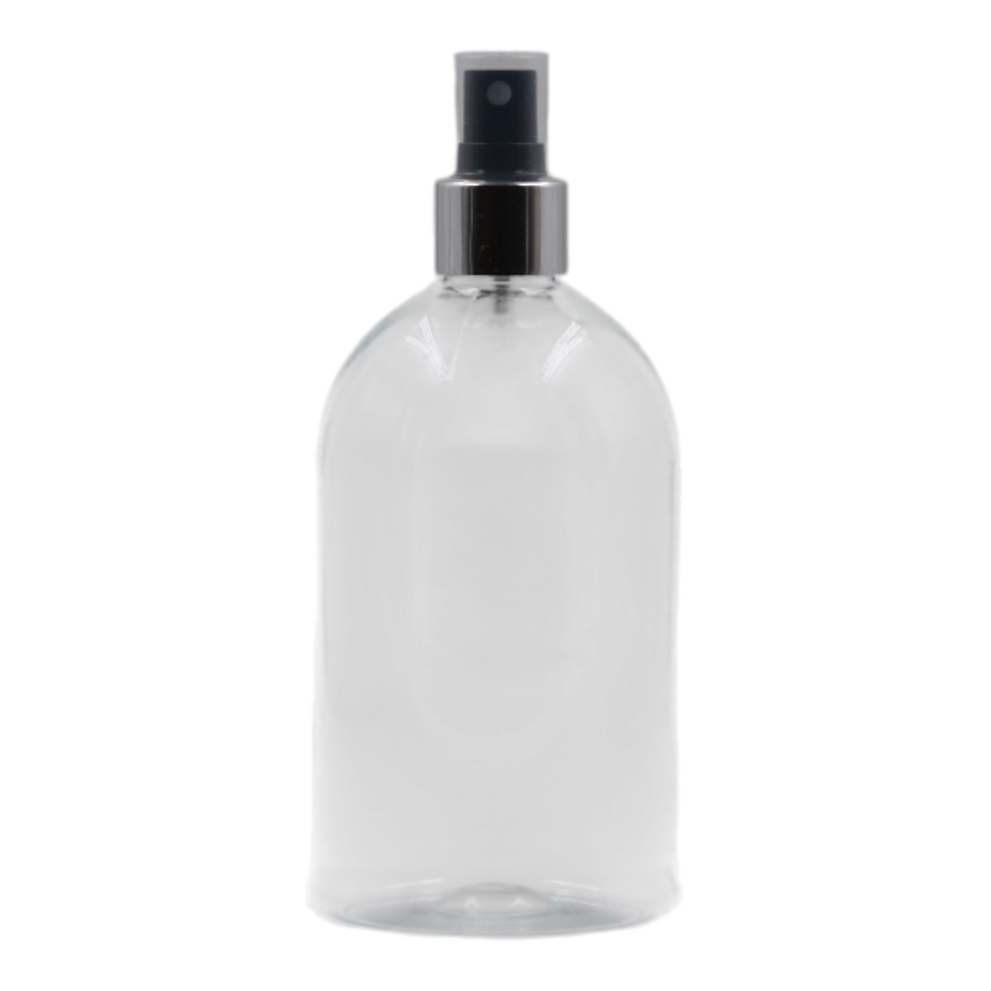 500ml Clear Squad Packaging Bottle/Black & Chrome Mist Spray