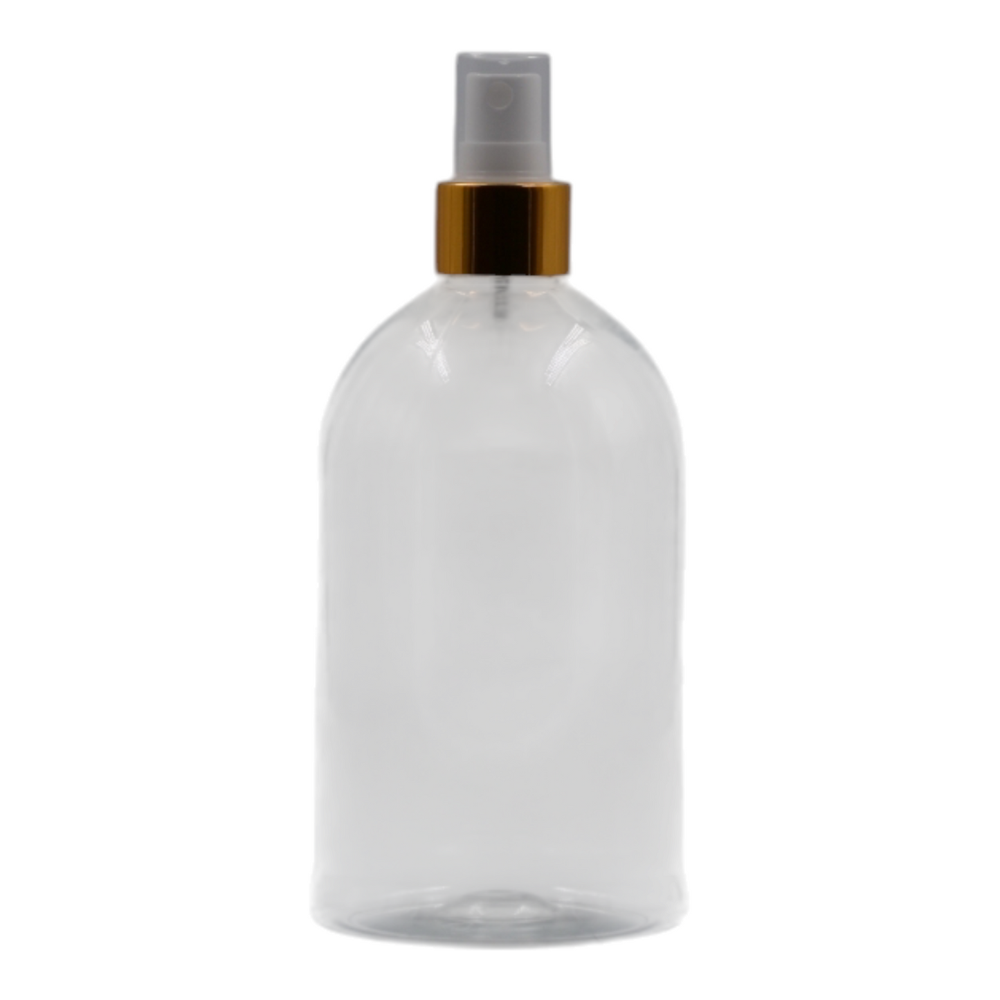 500ml Clear Squad Packaging Bottle/White & Gold Mist Spray