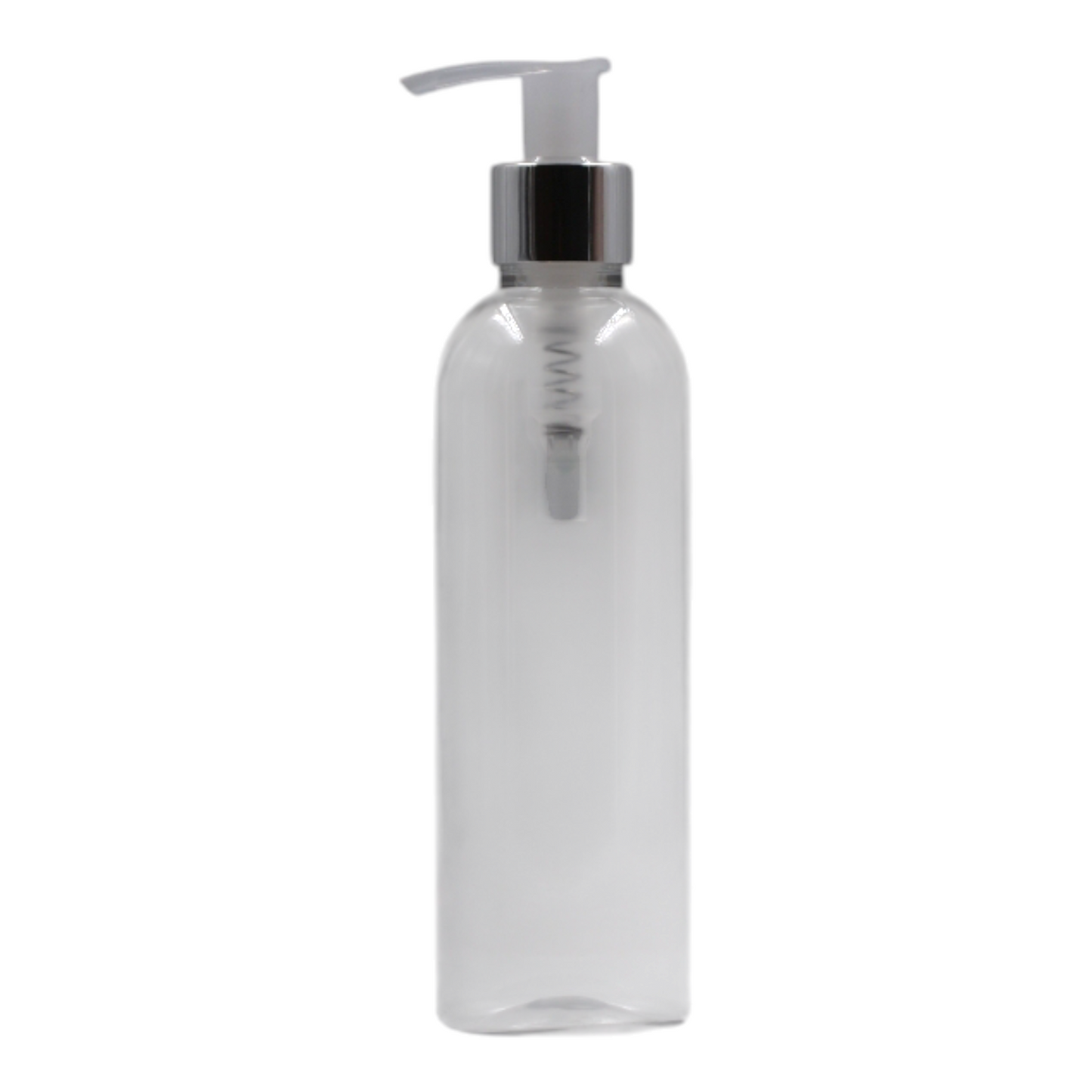 250ml Clear Packaging Bottle/Natural & Chrome Lotion Pump