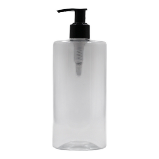 500ml Clear Sharp Shoulder Packaging Bottle/Black Lotion Pump