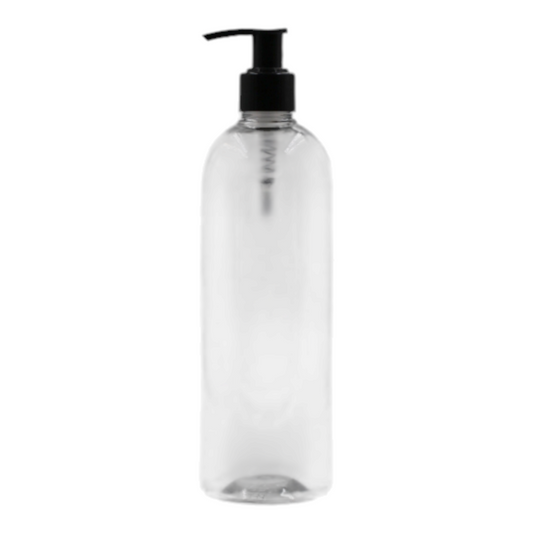 500ml Clear Tall Packaging Bottle/Black Lotion Pump