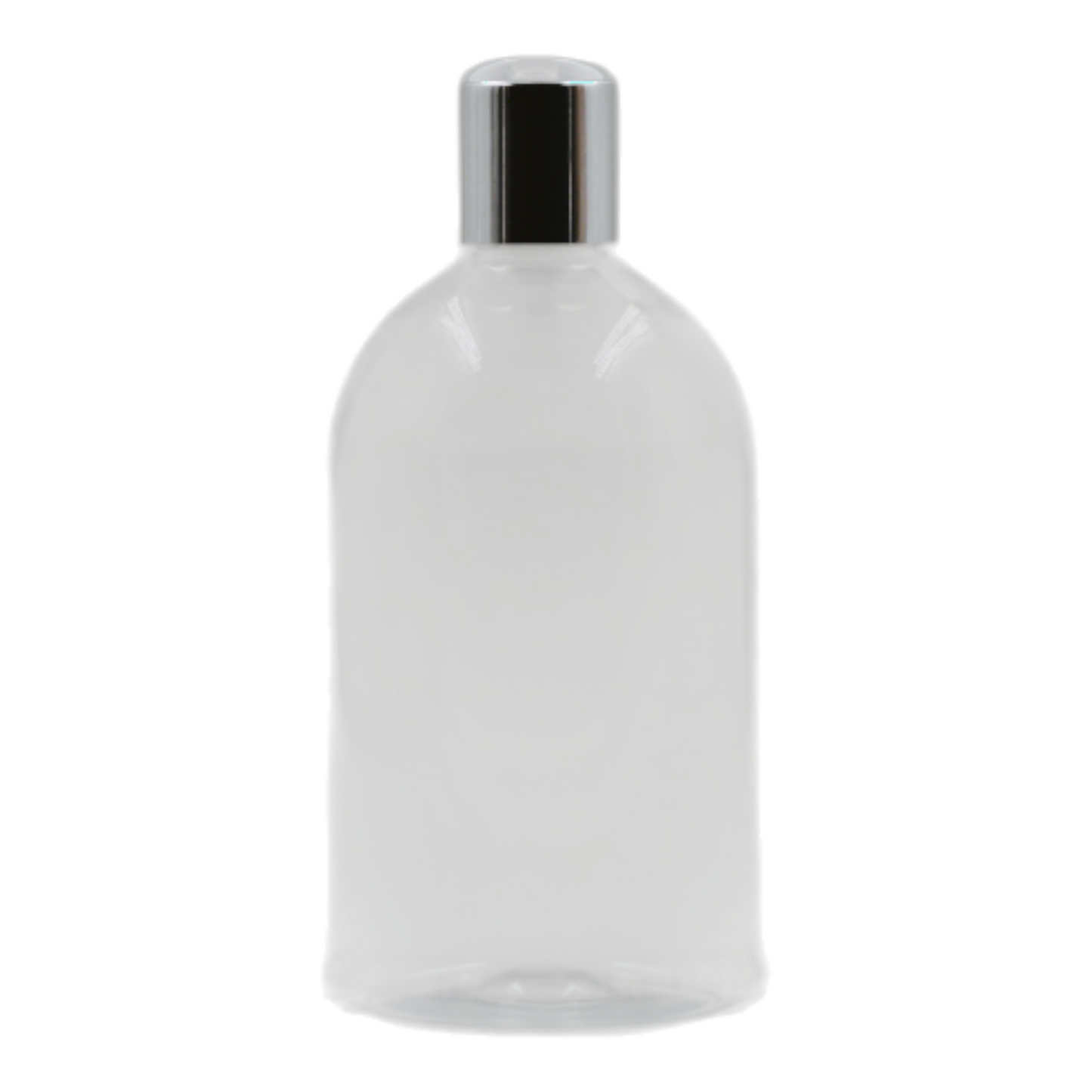 500ml Clear Squad Packaging Bottle/White & Chrome Disc Top