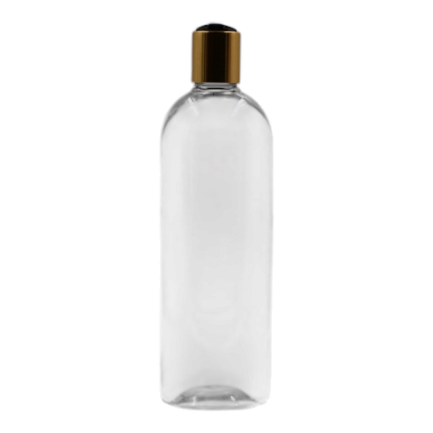 500ml Clear Tall Packaging Bottle/Black & Gold Disc Top