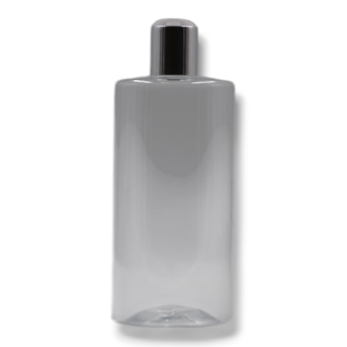 500ml Clear Sharp Shoulder Packaging Bottle/White & Chrome Disc Top