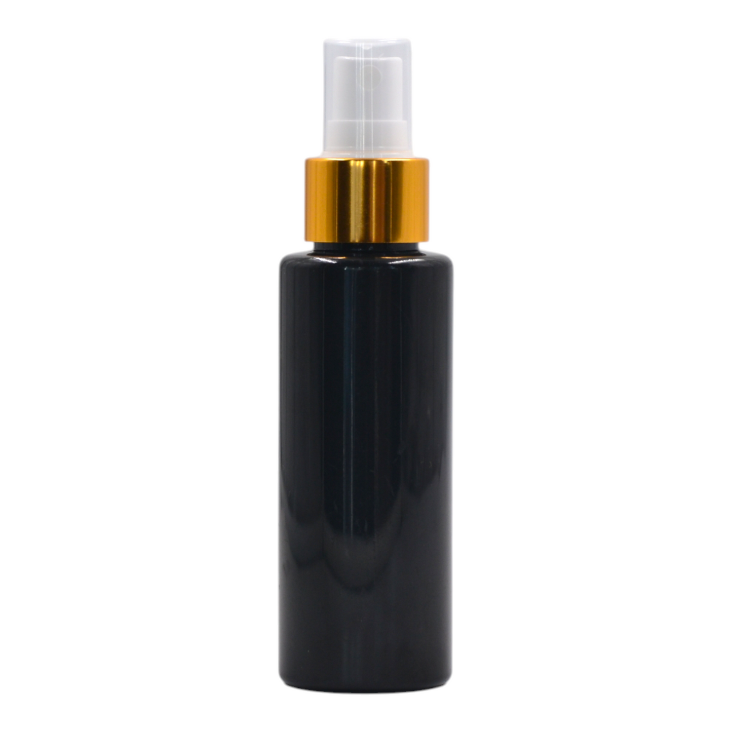100ml Sheen Black Plastic Packaging Bottle/White & Gold Mist Spray