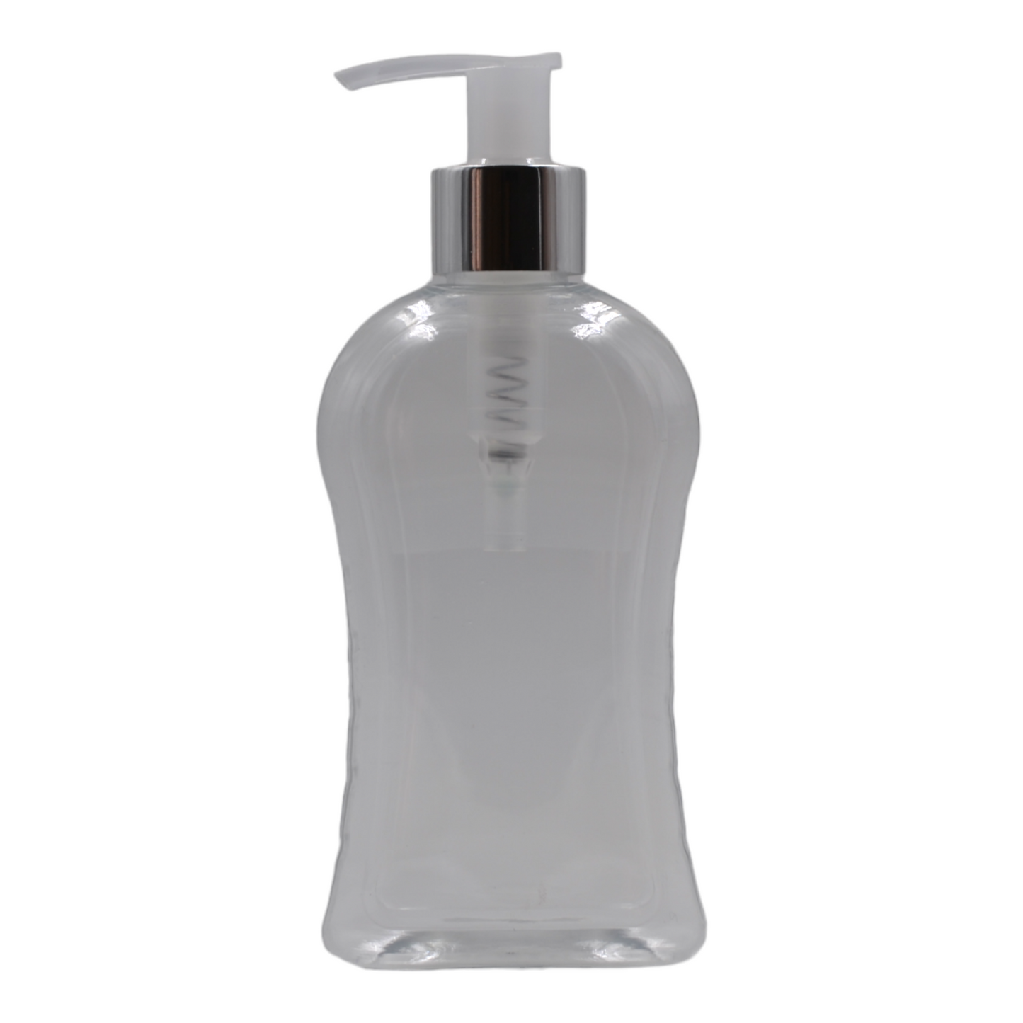 250ml Clear Curve Packaging Bottle/Natural & Chrome Lotion Pump