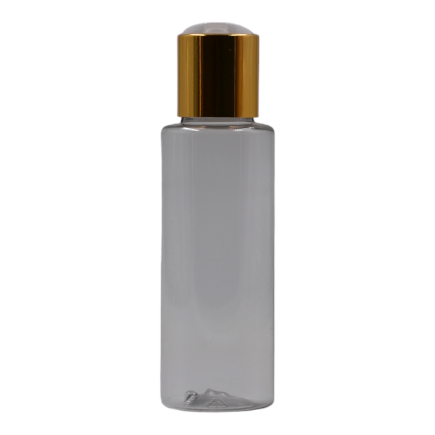 100ml Clear Packaging Bottle/White & Gold Disc Top
