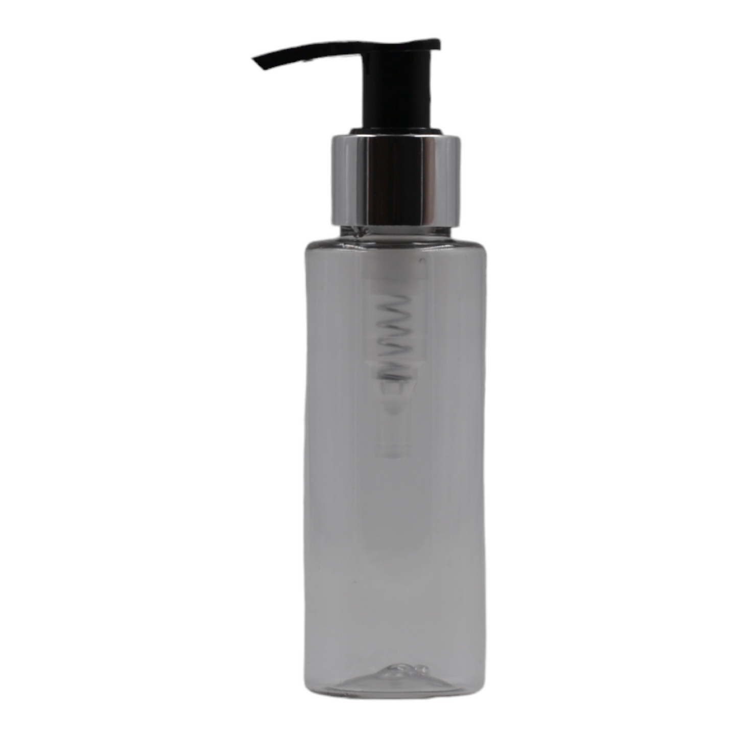 100ml Clear Packaging Bottle/Black & Chrome Lotion Pump