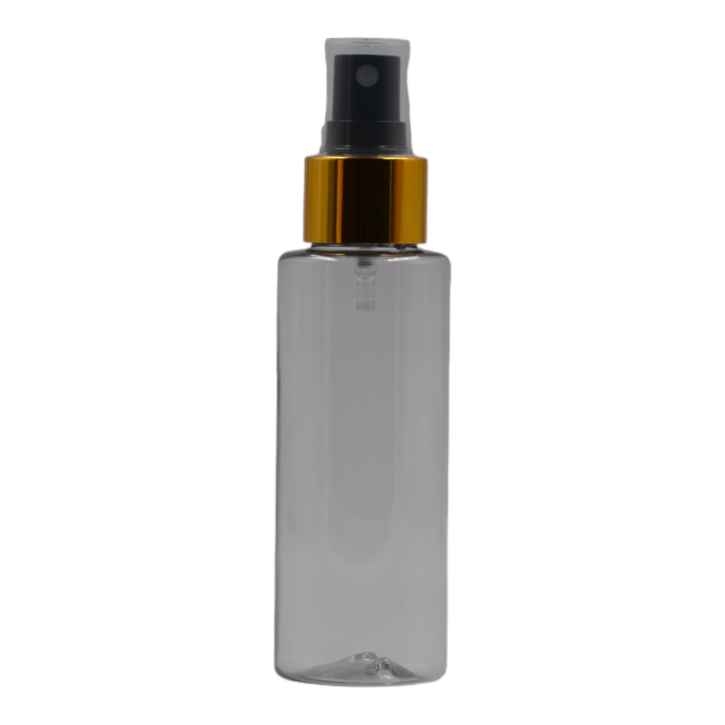 100ml clear plastic packaging bottle/black & gold mist spray
