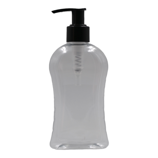 250ml Clear Curve Packaging Bottle/Black Lotion Pump