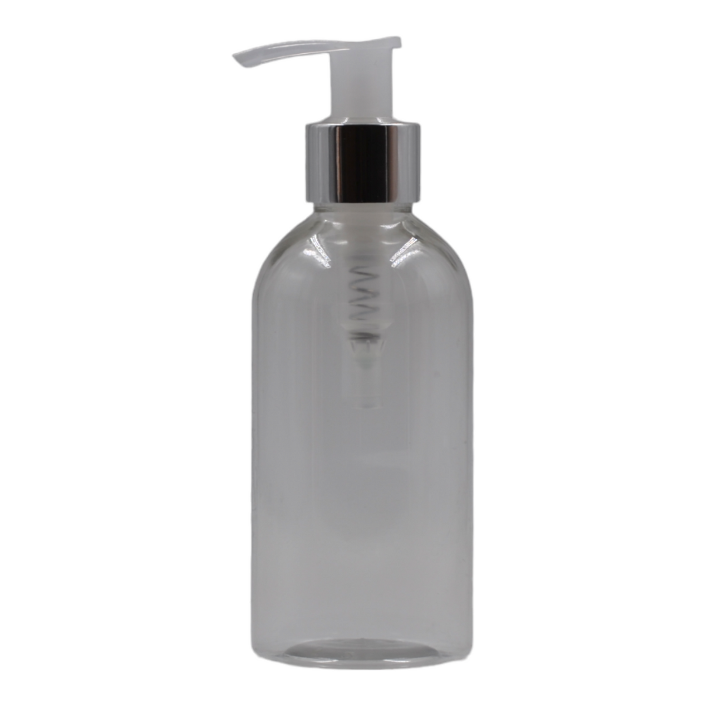 200ml Clear Packaging Bottle/Natural & Chrome Lotion Pump