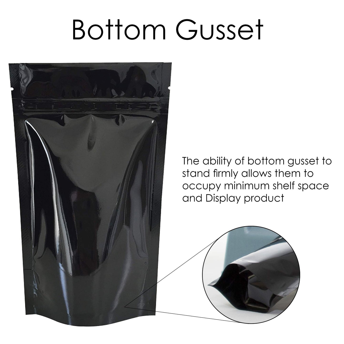 Premium Black stand up resealable bags