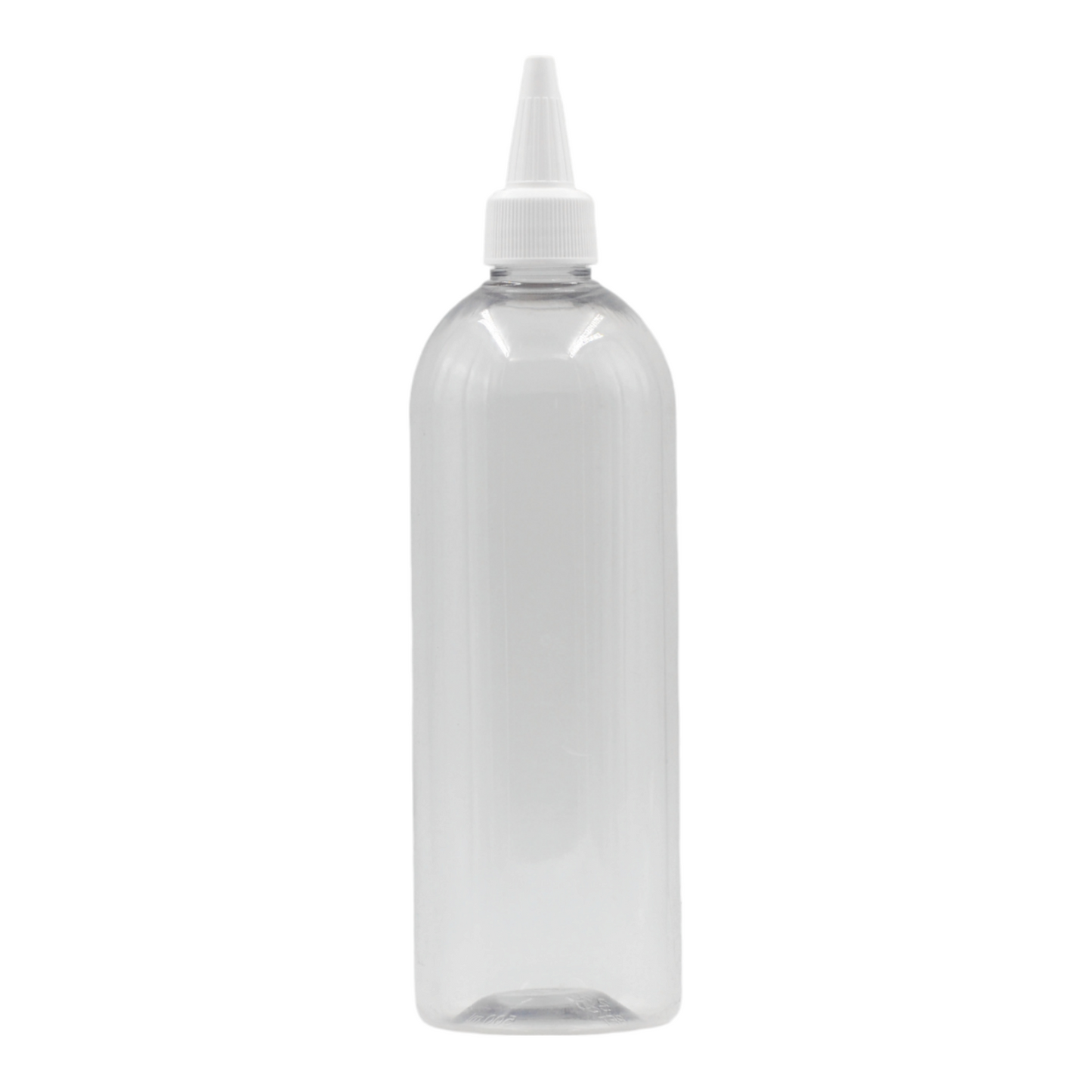 500ml Clear Tall Bottle (24mm neck)-White Kas Spout cap