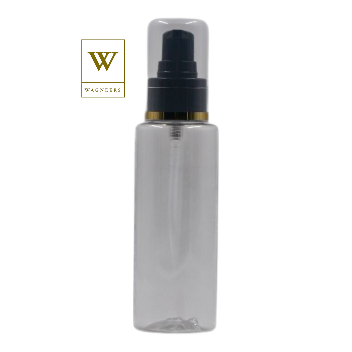 Clear Plastic Packaging Bottle/Black Serum Pump [100pc]