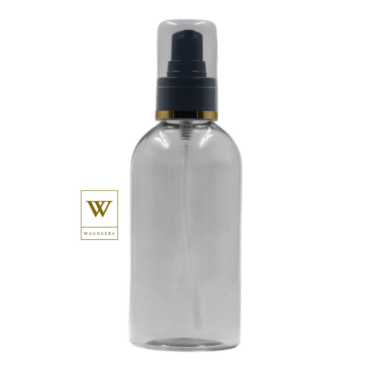Clear Plastic Packaging Bottle/Black Serum Pump [100pc]