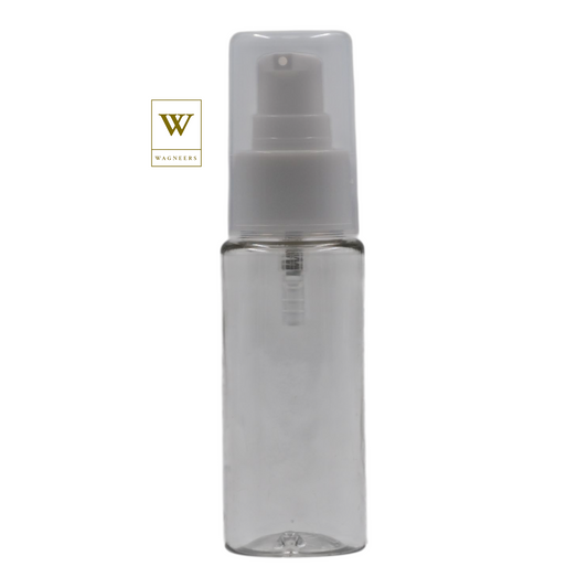 Clear Plastic Packaging Bottle/White Serum Pump [100pc]