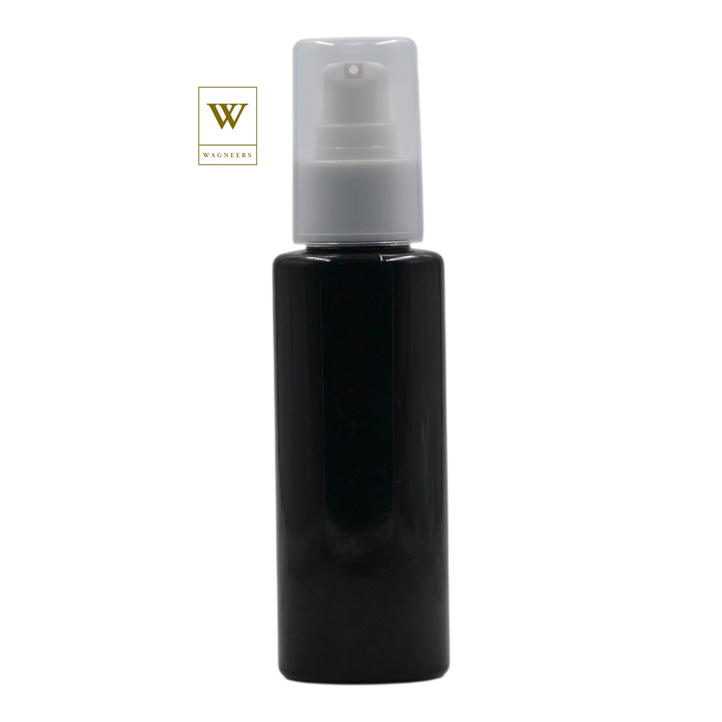Black Plastic Packaging Bottle/White Serum Pump[100pc]