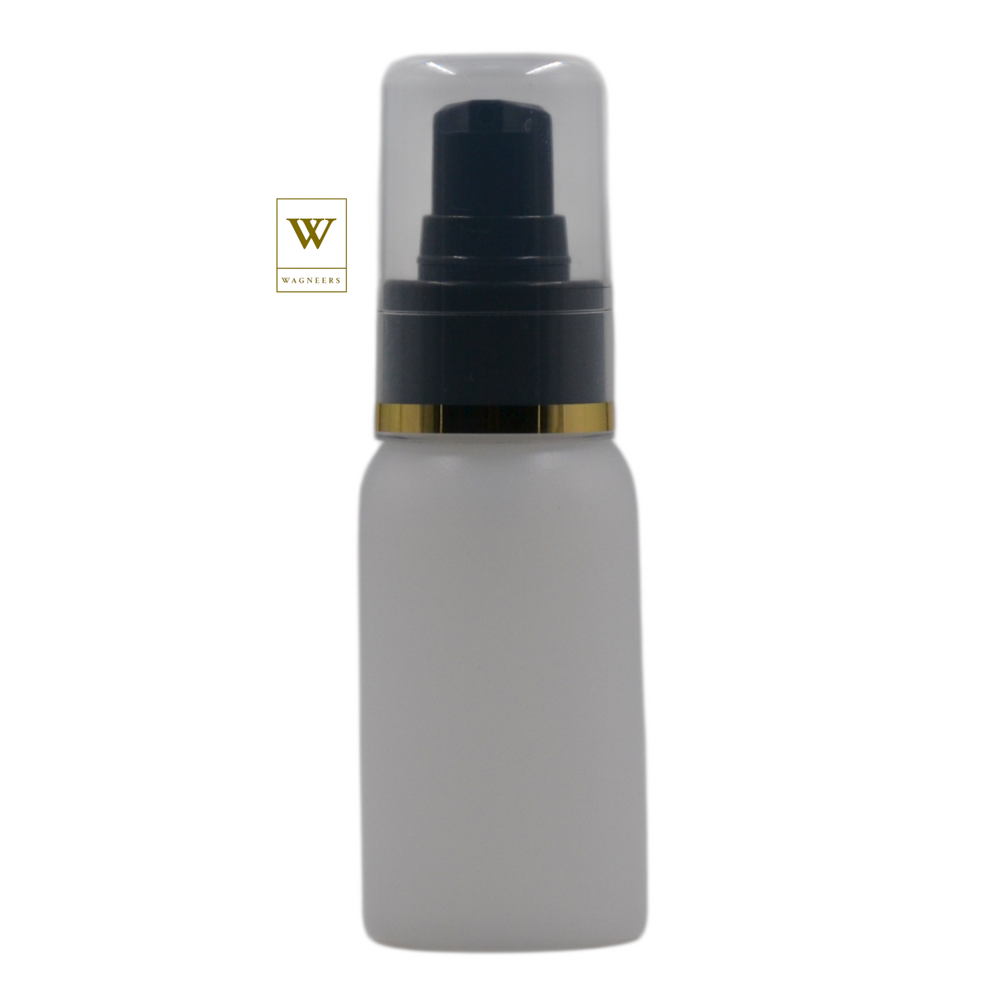 Natural Plastic Packaging Bottle/Black Serum Pump(Gold Ring)[100pc]