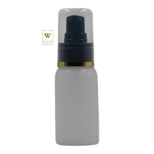 Natural Plastic Packaging Bottle/Black Serum Pump(Gold Ring)[100pc]