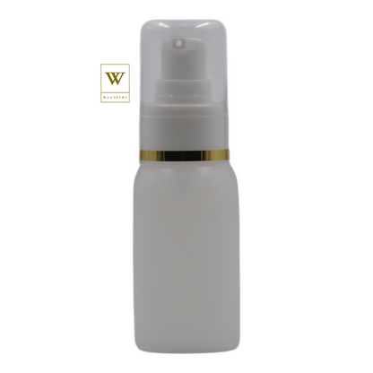 Natural Plastic Packaging Bottle/White Serum Pump(Gold Ring)[100pc]