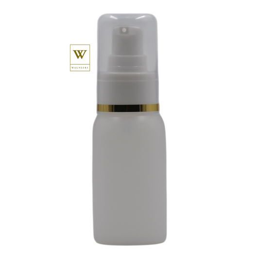 Natural Plastic Packaging Bottle/White Serum Pump(Gold Ring)[100pc]