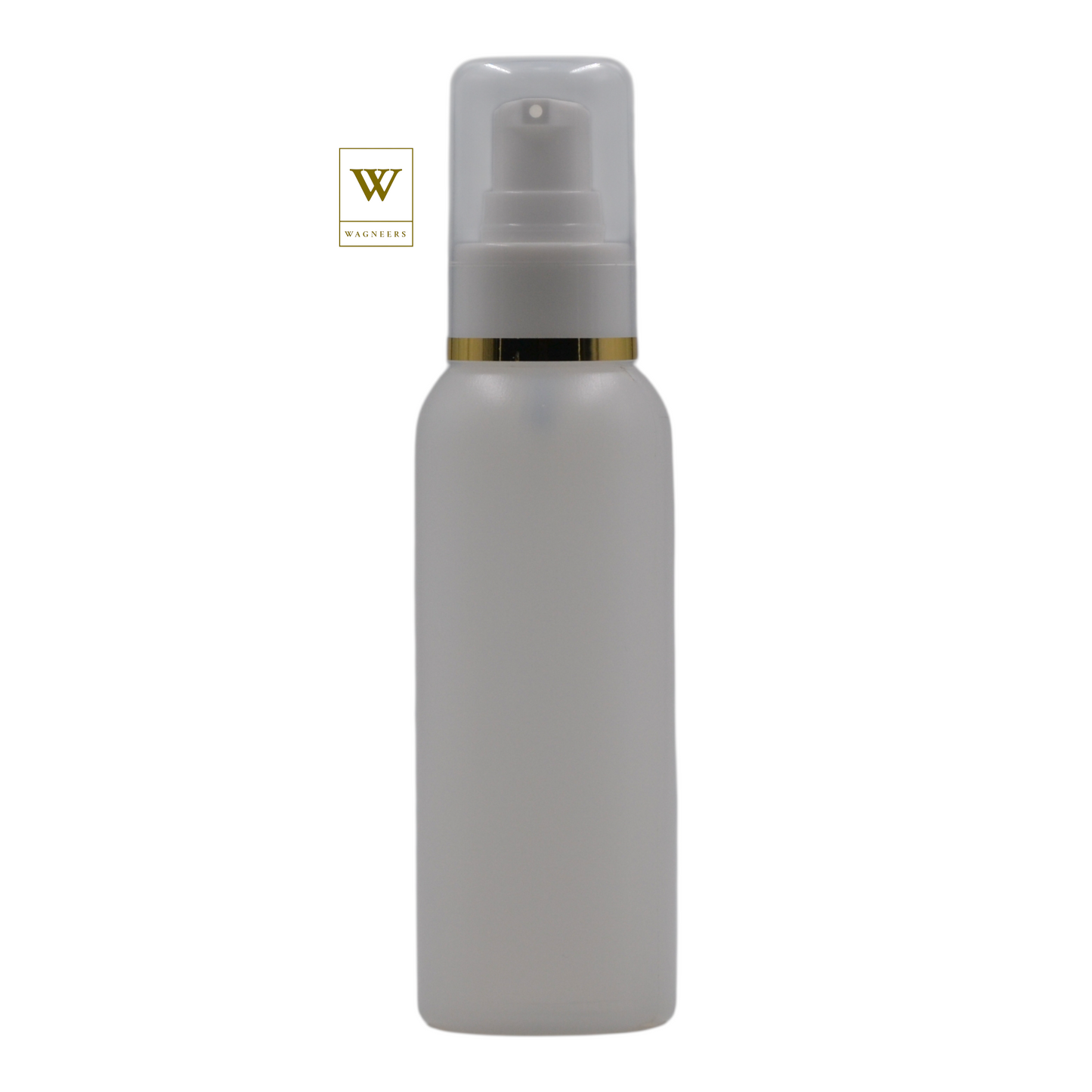 Natural Plastic Packaging Bottle/White Serum Pump(Gold Ring)[100pc]