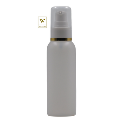 Natural Plastic Packaging Bottle/White Serum Pump(Gold Ring)[100pc]