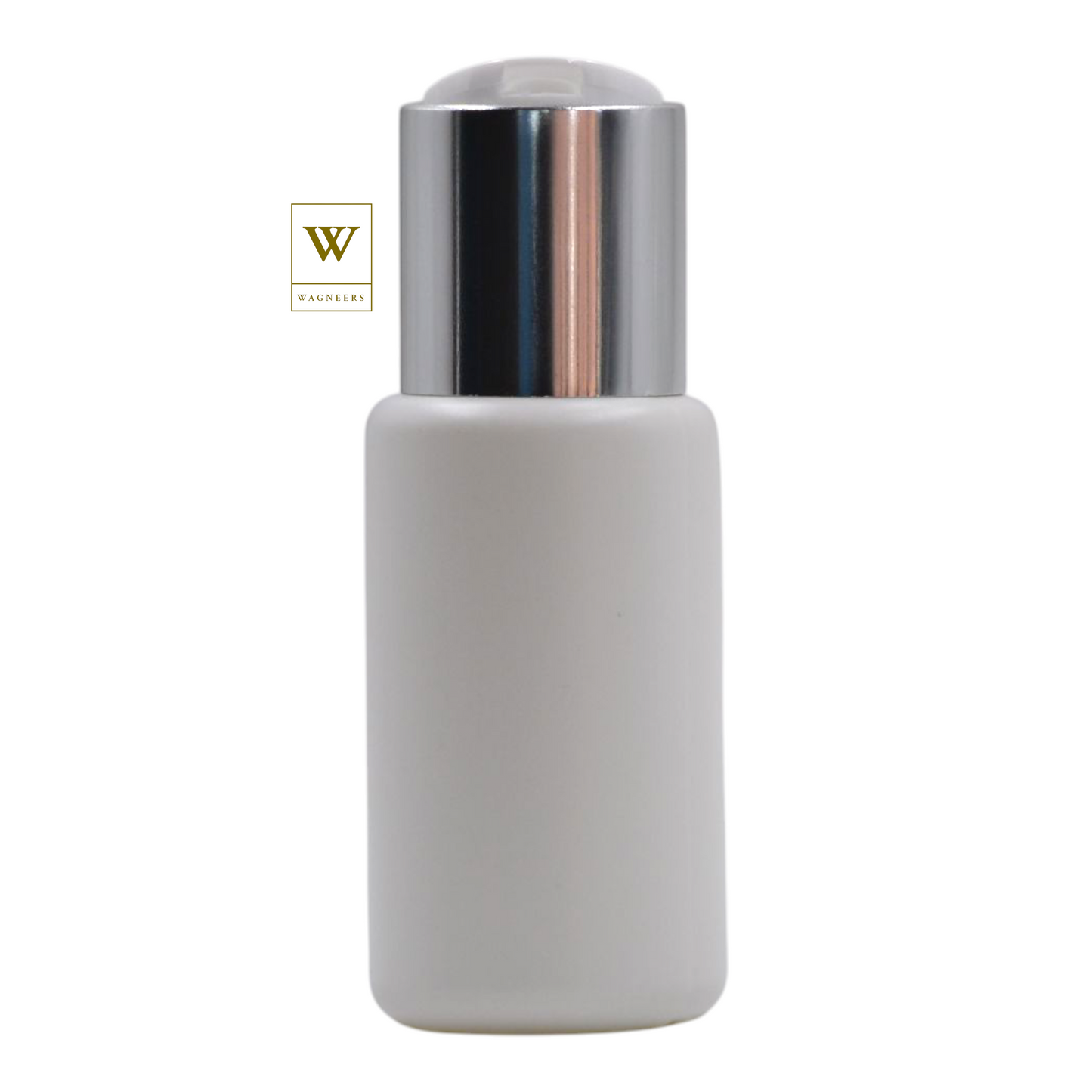 White Packaging Bottle/White & Chrome Disc Top[100pc]