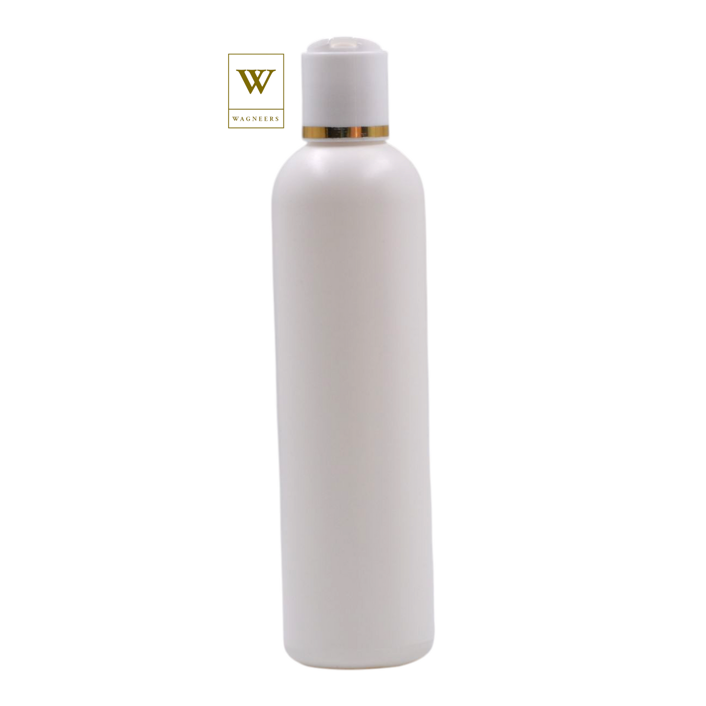 White Packaging Bottle/White & Gold Ring Disc Top[100pc]