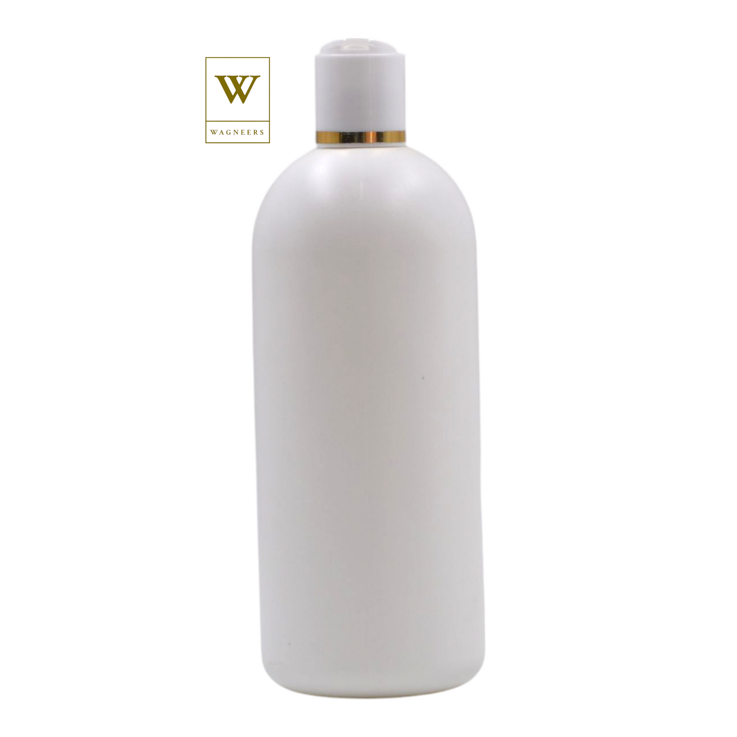 White Packaging Bottle/White & Gold Ring Disc Top[100pc]