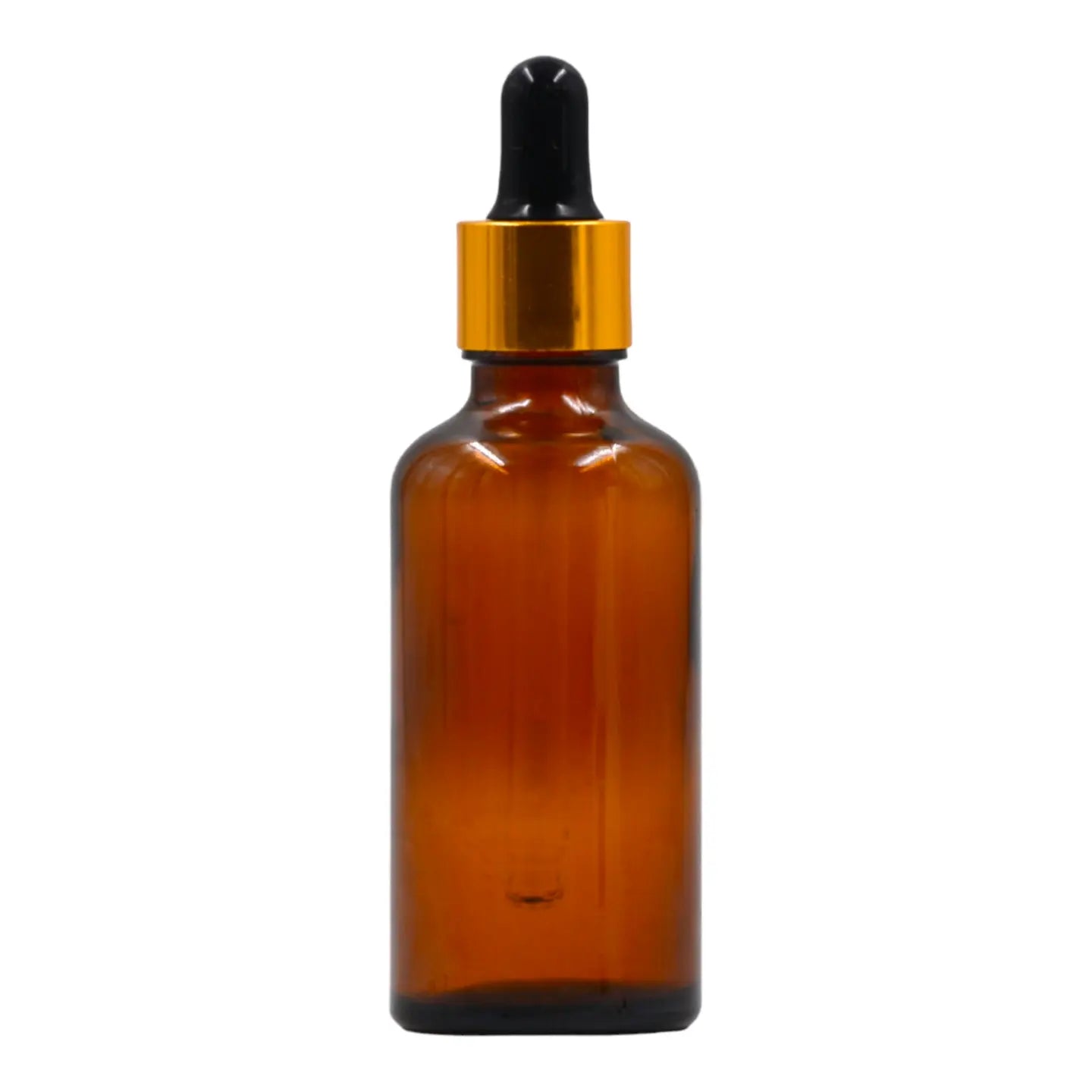 50ml glass amber bottle (18mm neck)-gold & black dropper pipette