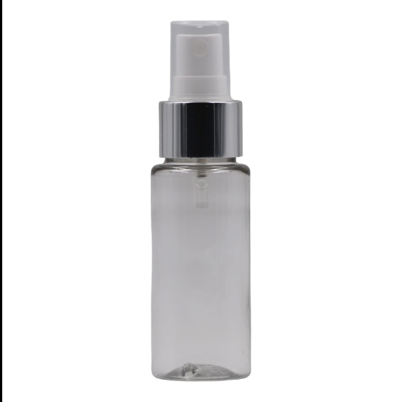 50ml Clear Packaging Bottle/White & Chrome Mist Spray