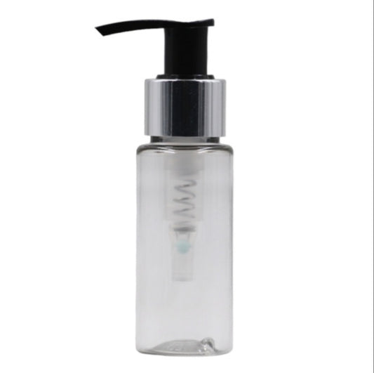 50ml Clear Packaging Bottle/Black & Chrome Lotion Pump 