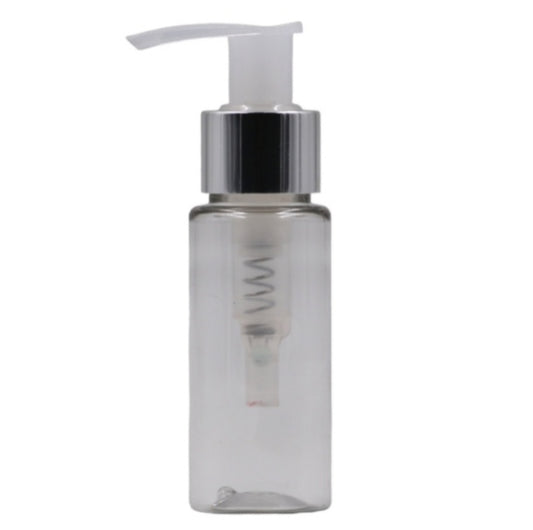 50ml Clear Packaging Bottle/Natural & Chrome Lotion Pump