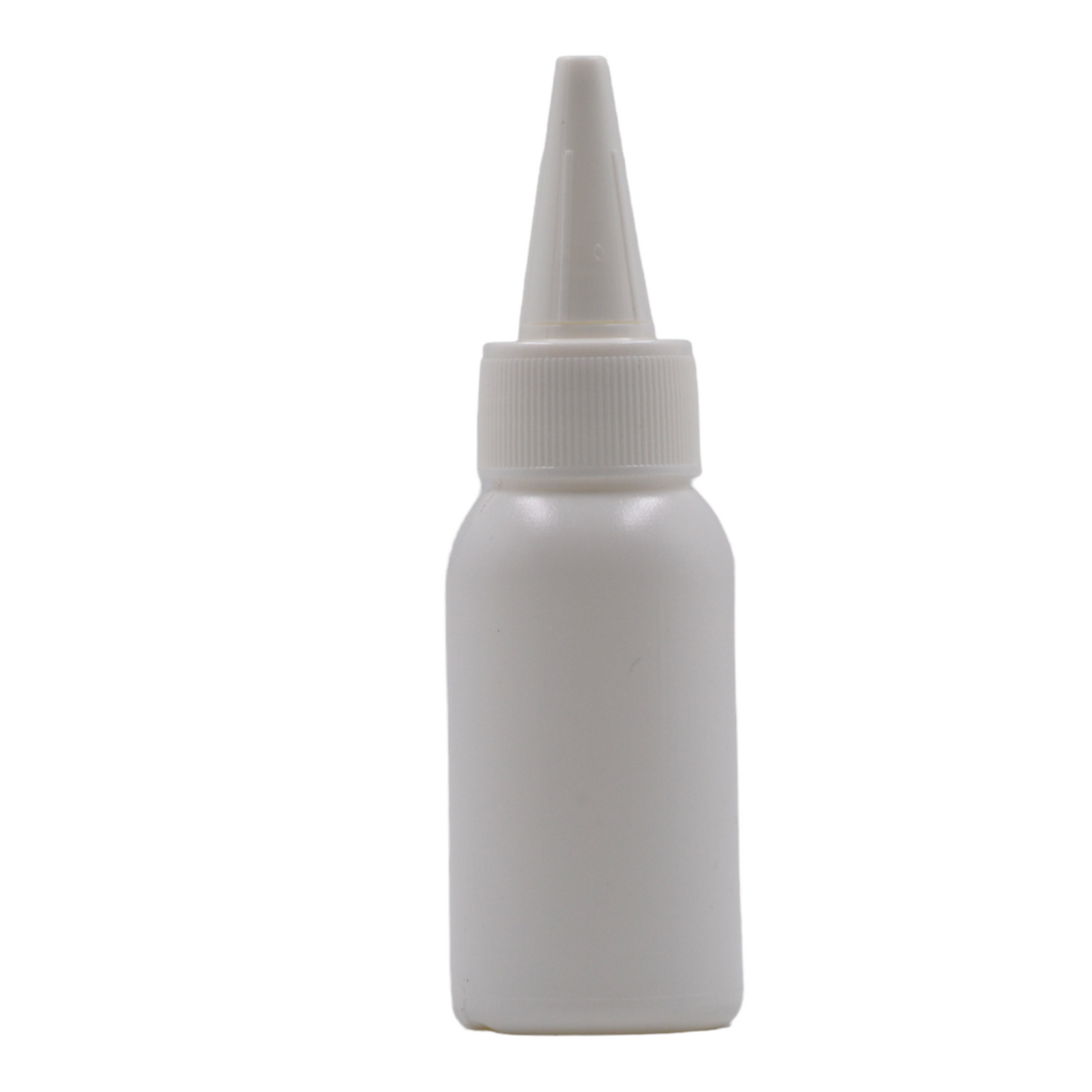 50ml HDPE Boston white bottle (24mm neck)-White kas spout