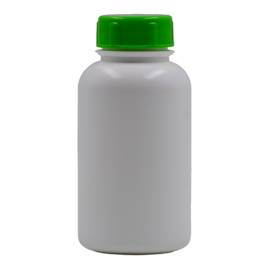 250ml HDPE white capsule packaging jar(38mm)-Apple green lid