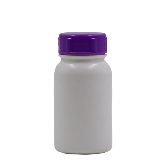 125ml HDPE white capsule packaging jar(38mm)-Lavender purple lid