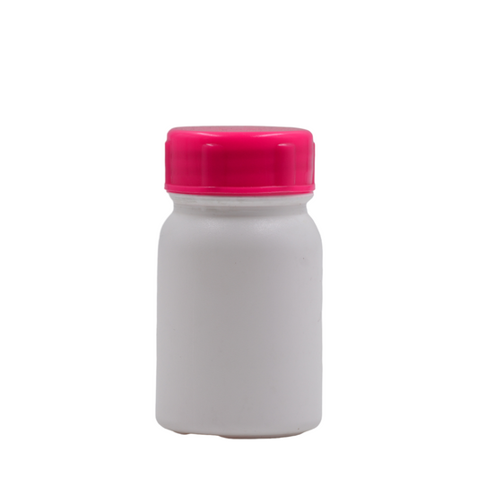 90ml HDPE white capsule packaging jar(38mm)-Glamorous pink lid